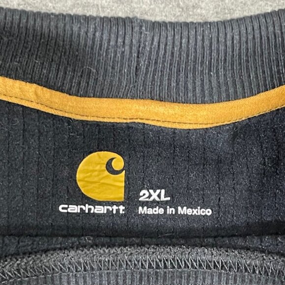 NWOT Carhartt Force Men's 2XL Waffle Knit Crew Neck Black Long Sleeve 100644 - Picture 3 of 9